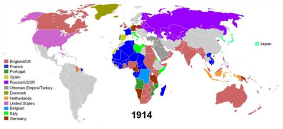 Политическая карта мира 1914 г.