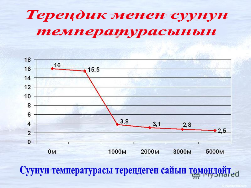 Тереңдик менен суунун температурасынын